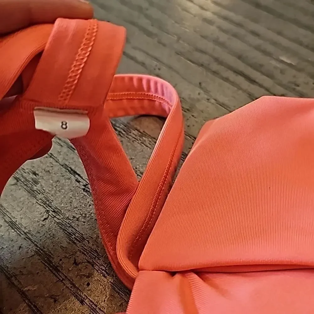Lululemon orange wrap it tank top with built in sports bra size